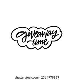 Entregar texto de la frase con letras de tiempo. Logo del signo del color negro. Arte vectorial aislado de fondo blanco.