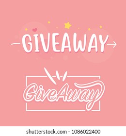 giveaway vector flat illustration on pink background