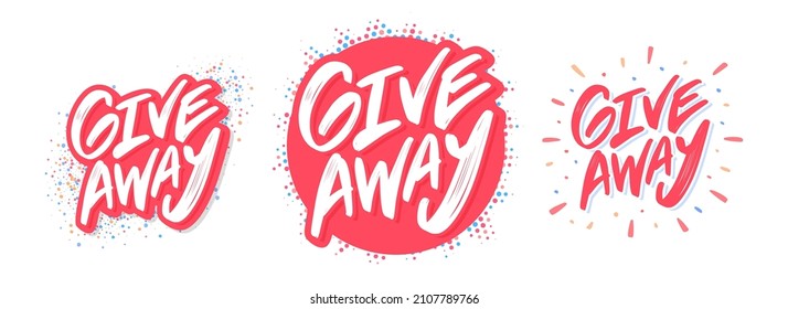 Regalo. Juego de letras manuscritas vectoras.