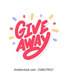 Giveaway. Vektor handgeschriebener Schriftsatz.