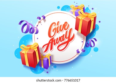 Giveaway vector lettering illustration. Hand drawn phrase. Handwritten modern brush calligraphy for banner  and greeting card.