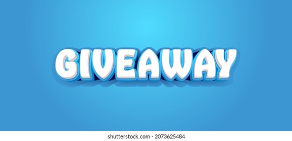 GIVEAWAY - Vector typography with 3d effect on blue background