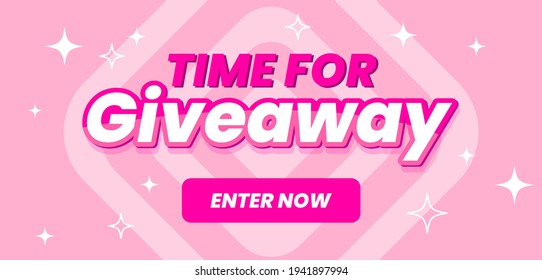 Giveaway Web Banner Template Flat Design Vector