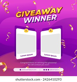 Giveaway Gewinner Ankündigung Social Media Post Banner Vorlage