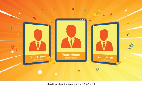 Giveaway winner announcement social media post banner template.Multicolor Background.