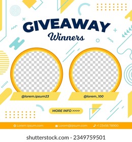 Giveaway Winner Announcement with Two Winner. 
for Social Media Post Banners Template
