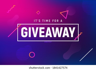 Giveaway Winner Gift Contest. Give Away Post With Present Announcement Background