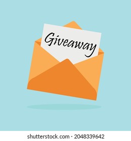 'Giveaway' Written Inside An Envelope Letter