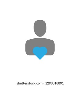 Giver and heart icon. Element of user interface icon for mobile concept and web apps. Detailed Giver and heart icon can be used for web and mobile