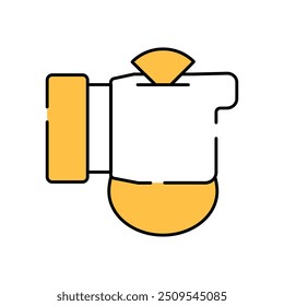 Giving alms yellow black line color, editable stroke for mobile banking Flat design icon.