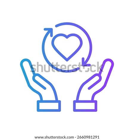 Giving Back Icon Line Gradient Vector Illustration