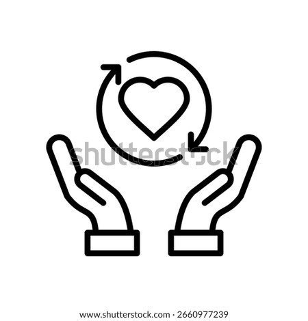 Giving Back Icon Line Vector Illustration