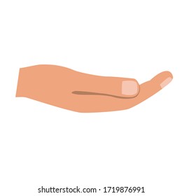 Icono de dar o mendigar mano. Iluminación plana vectorial