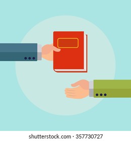 Giving a book or a ledger vector concept