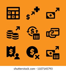 giving, checkout, invoice and service icon set. Vector illustration for web and design.