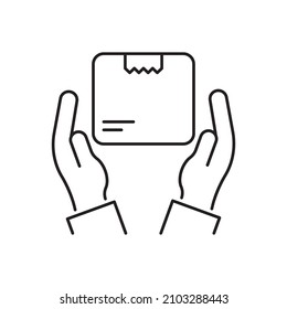 Giving Courier vector Outline Icon Design illustration. Shipping and Delivery Symbol on White background EPS 10 File