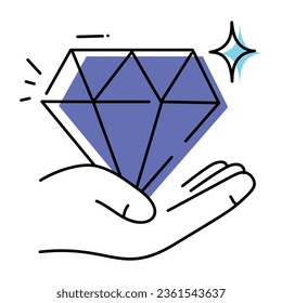 Giving diamond hand drawn icon 