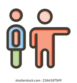 Giving Direction Vector Thick Line Filled Colors Icon For Personal And Commercial Use.
