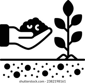 Giving feeds or nutrients to Plant concept, Adding Fertilizers vector icon design, Outdoor Decor symbol, Farm and Plant sign, Mulching and Landscaping stock illustration