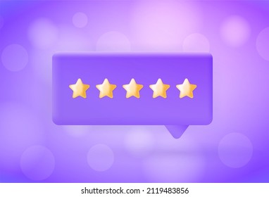 Giving Five Star Feedback CSAT, Consumer review concept. Customer Satisfaction Rating 3d illustration. Reviews stars, Net Promoter Score, Customer Effort Score and recommendations vector illustration