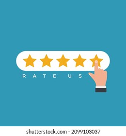 Giving Five Star Feedback. customer review vector