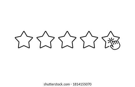 Giving five stars rating line icon. Vector on isolated white background. EPS 10