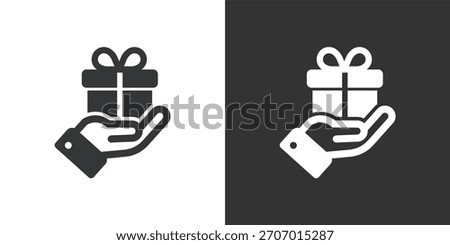 Giving a Gift icon. Solid glyph series icon