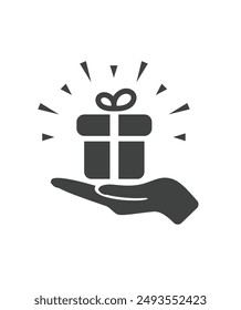 Giving gift icon stock illustration