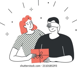 Dando regalos a amigos y seres queridos. Desempacando regalos. Sorpresas para las vacaciones. Ideas de regalo para los seres queridos. Día de San Valentín.