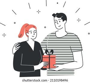 Dando regalos a amigos y seres queridos. Desempacando regalos. Sorpresas para las vacaciones. Ideas de regalo para los seres queridos. Día de San Valentín.