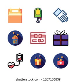 giving icon set. vector set about takeaway, finger, hand and gift icons set.