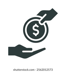 Giving icon vector illustration. Dollar currency