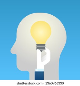Giving idea to human brain concept,vector illustration.
EPS 10.