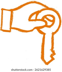 Giving Key Rent Rent Related Icon Crayon Chalk Drawing Vector	
