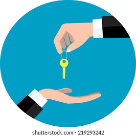 Giving key. Vector eps 10