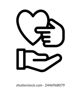giving line icon illustration vector graphic. Simple element illustration vector graphic, suitable for app, websites, and presentations isolated on white background
