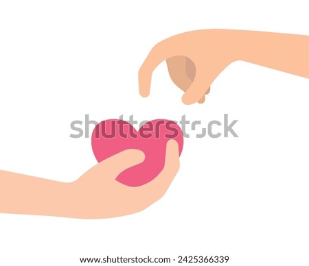 Giving love. Hands that pass on love.
