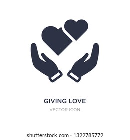giving love icon on white background. Simple element illustration from Hands and gestures concept. giving love sign icon symbol design.