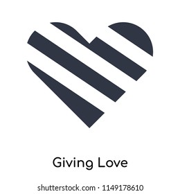 Giving Love icon vector isolated on white background for your web and mobile app design, Giving Love logo concept