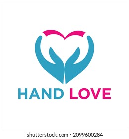 Giving Love Logo, Giving Heart, Heart and Hand logo, Health Care logo, People Care Logo Design