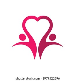 Giving love logo and symbol vector icon design