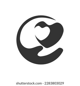 giving love logo template. Icon Illustration Brand Identity. Isolated and flat illustration. Vector graphic