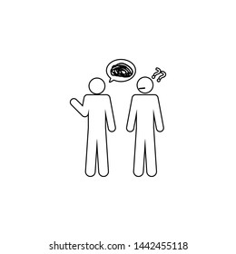 Giving man speaks nonsense icon. Simple thin line, outline vector of People icons for UI and UX, website or mobile application