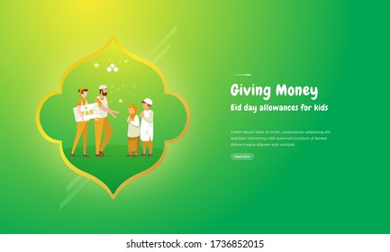 Giving money allowance to kids for the festival celebrating Islamic day of Eid Al-Fitr