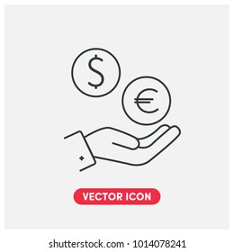 Giving Money Line Vector Icon Illustration
