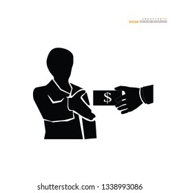 Giving money.vector illustration.eps10.