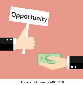 Giving opportunity business concept. Vector illustration.