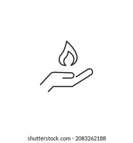 Giving and present concept. High quality editable strokes in flat style. Suitable for advertising, web sites, online shops, stores etc. Line icon of fire or flame 