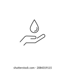 El concepto de dar y presentar. trazos editables de alta calidad en estilo plano. Adecuado para publicidad, sitios web, tiendas en línea, tiendas, etc. Icono de línea de la entrega de agua a mano 