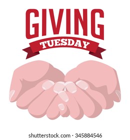 Giving Tuesday design. EPS 10 vector Royalty free illustration.